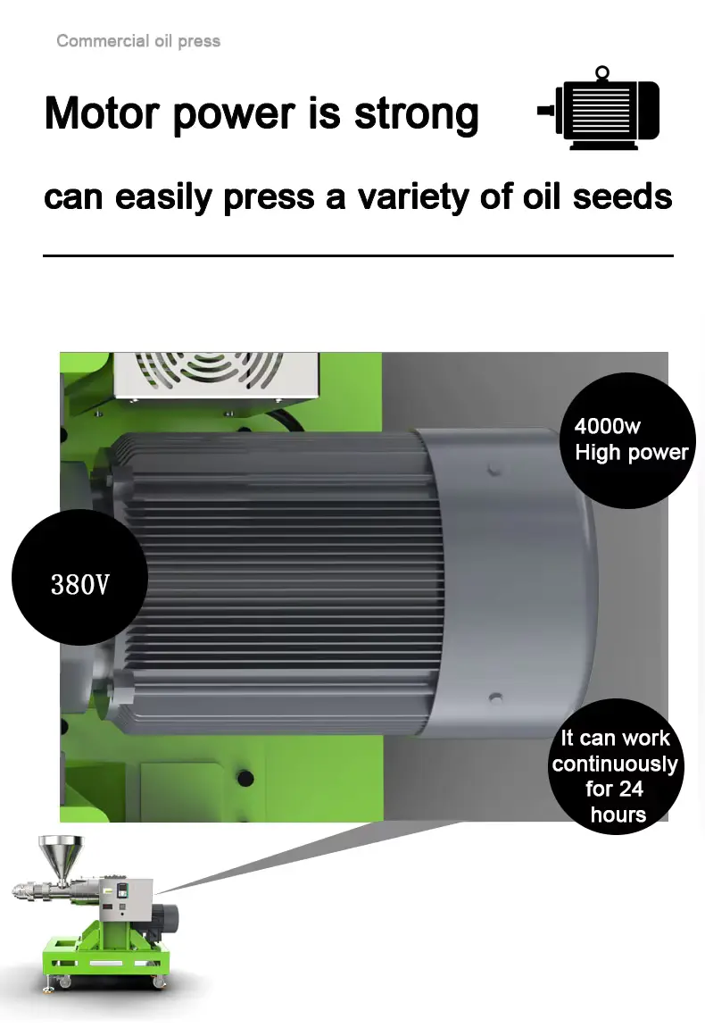4000W Low Temperature Cold Pressing Mobile Commercial High-end Oil Press Machine Details 2