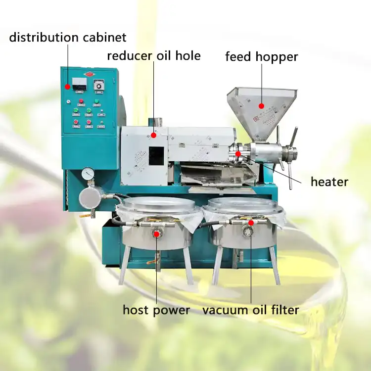 Electric temperature controlled screw oil press commercial oil filter all-in-one machine Detailed display 2