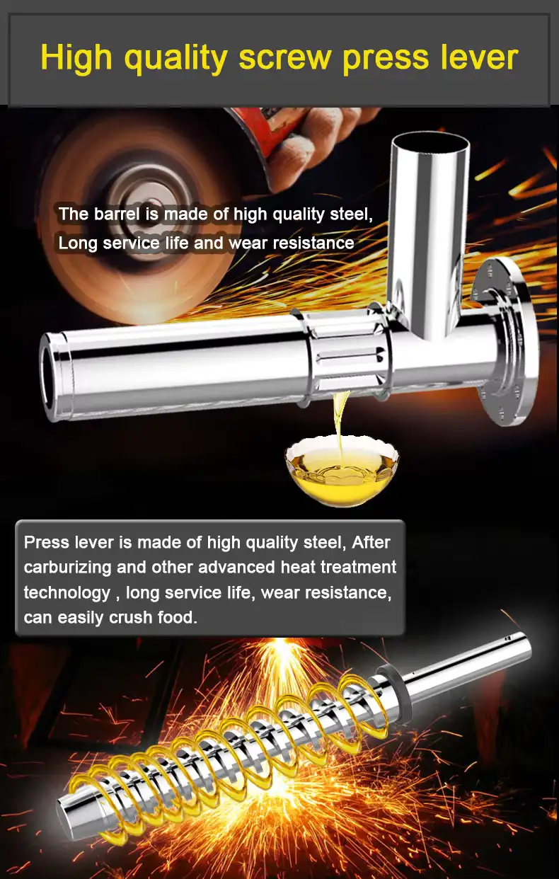 Mobile commercial fully automatic 304 stainless steel temperature-controlled screw oil press Machine introduce 4