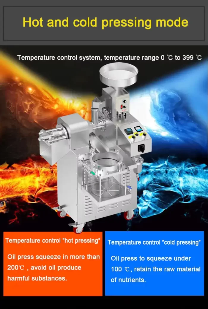 Mobile commercial fully automatic 304 stainless steel temperature-controlled screw oil press Machine introduce 7