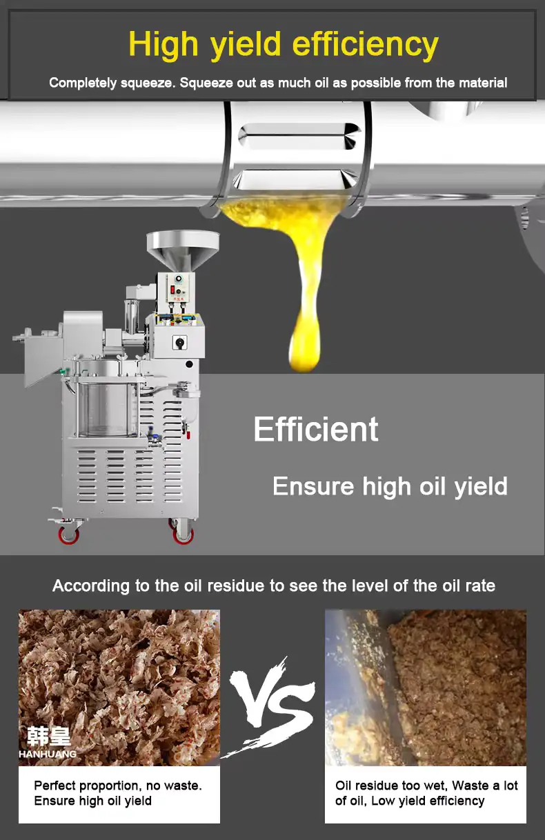 Mobile commercial fully automatic 304 stainless steel temperature-controlled screw oil press Machine introduce 9