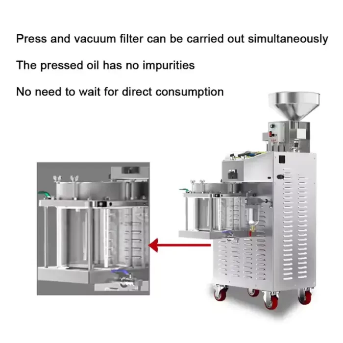 S01 Mobile commercial fully automatic 304 stainless steel temperature-controlled screw oil press Machine 4
