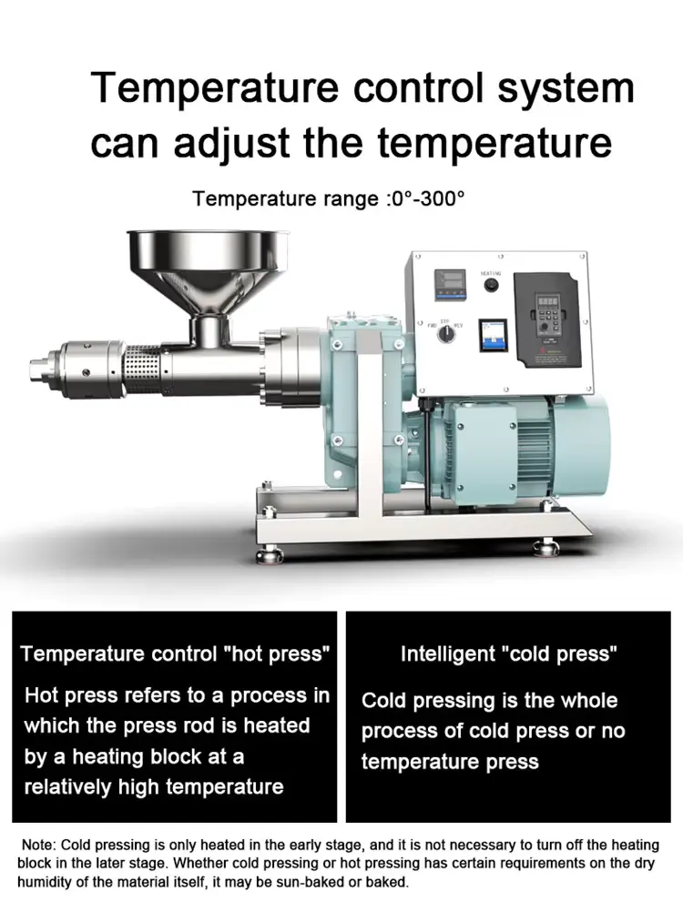 Small commercial temperature-controlled cold press oil press Details 3-2