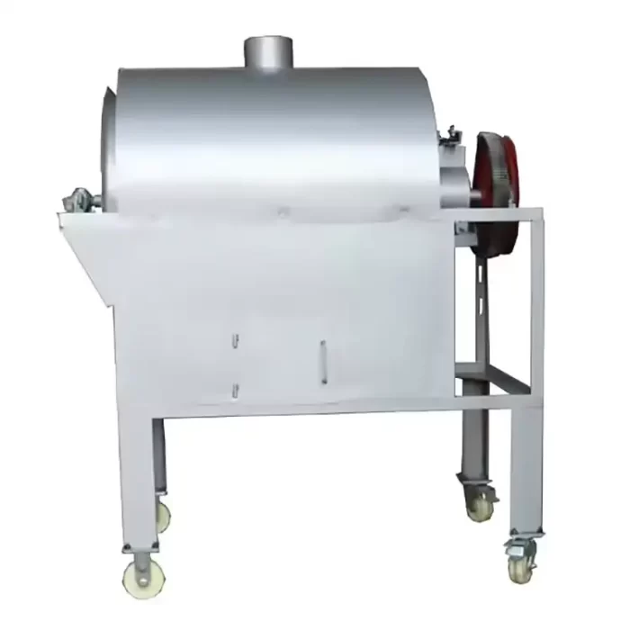 Universal wheel mobile nut oil seed rotary electric roaster machine (5)
