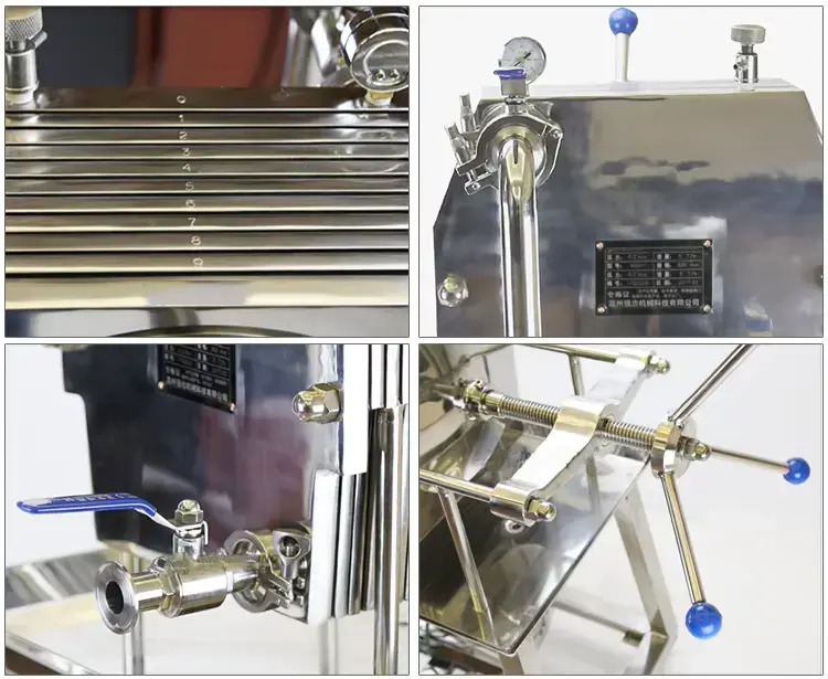 Motor driven stainless steel Plate Oil Filter Press with precision plates Details 3