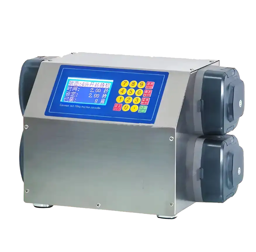 Semi-automatic four-head 10-500ml liquid weighing filling machine with conveyor Details 4H1200