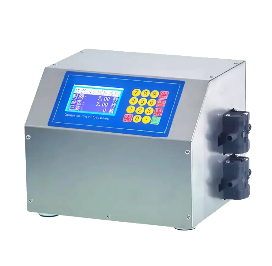 Semi-automatic four-head 10-500ml liquid weighing filling machine with conveyor Details 4H3200