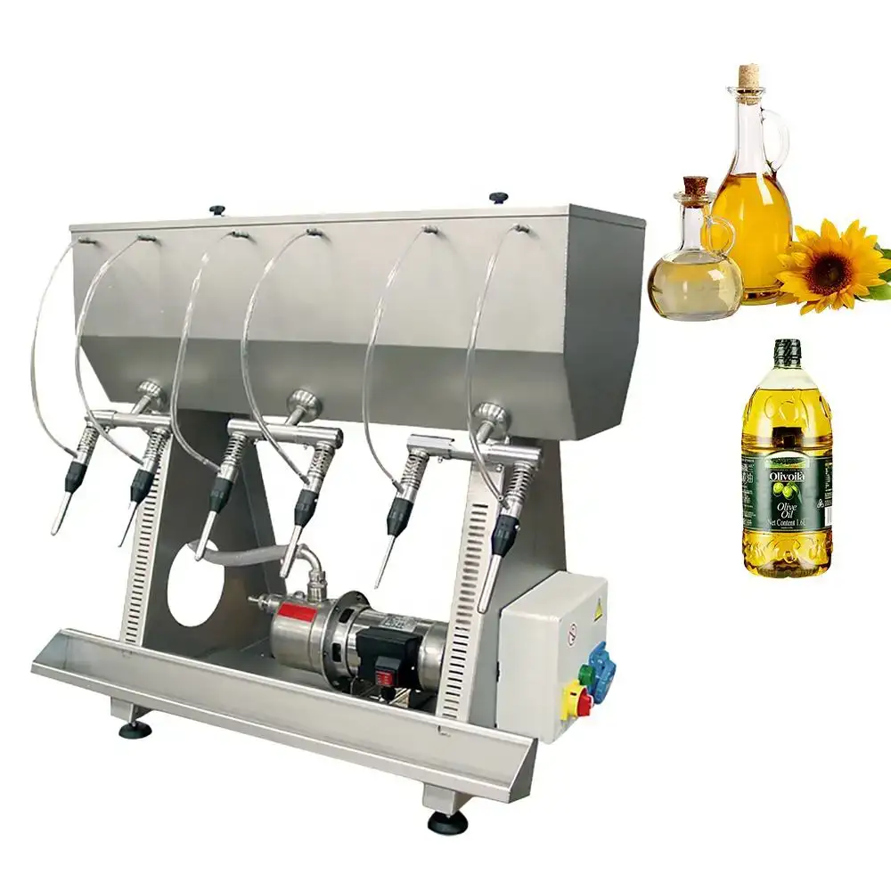 Semi-automatic horizontal pneumatic gravity liquid filling machine with 6 heads 1