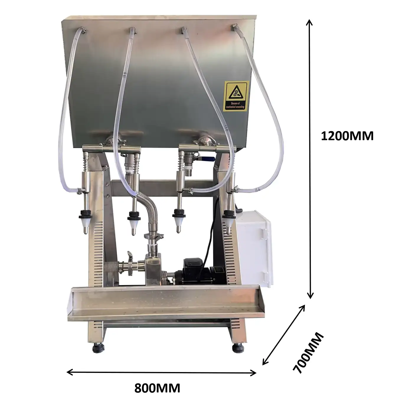 Semi-automatic horizontal pneumatic gravity liquid filling machine with multiple heads - الصورة 6