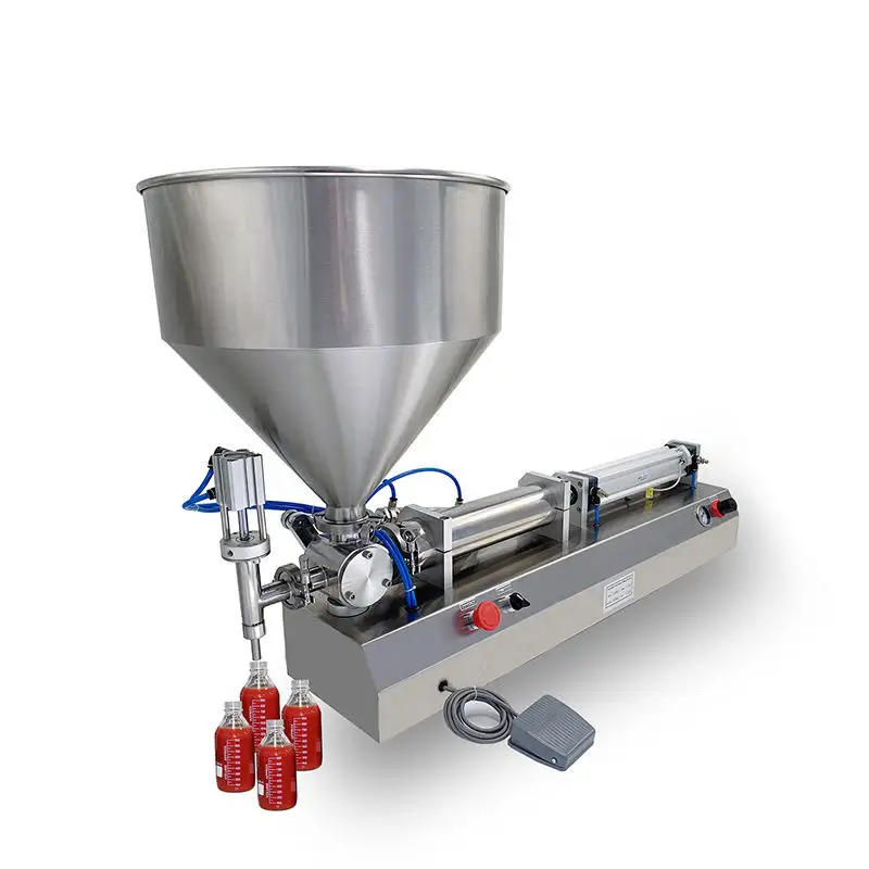 Small pneumatic gravity quantitative paste liquid filling machine wholesale price 8