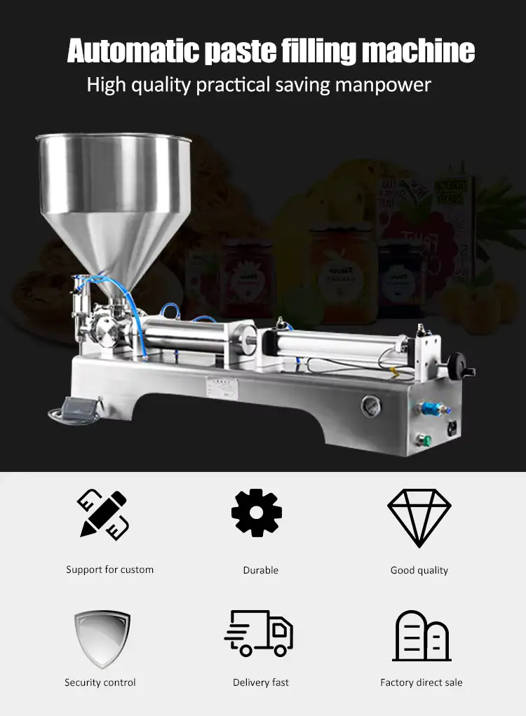 Small pneumatic gravity quantitative paste liquid filling machine wholesale price Details 1