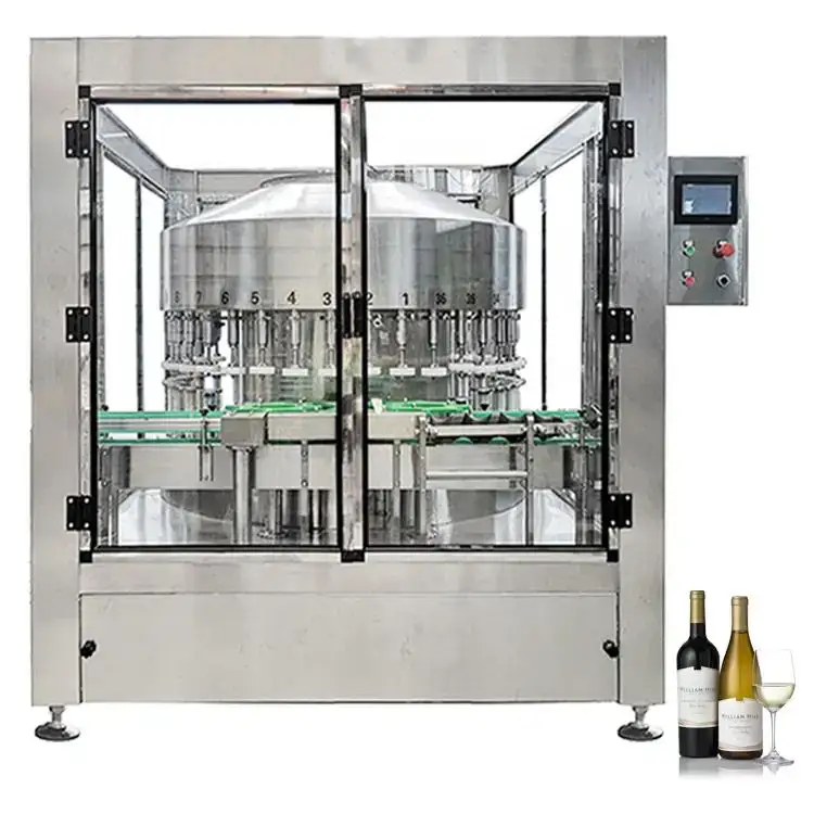 Automatic rotary vacuum negative pressure filler for wine, juice, beverages, and water 26 filling heads 1