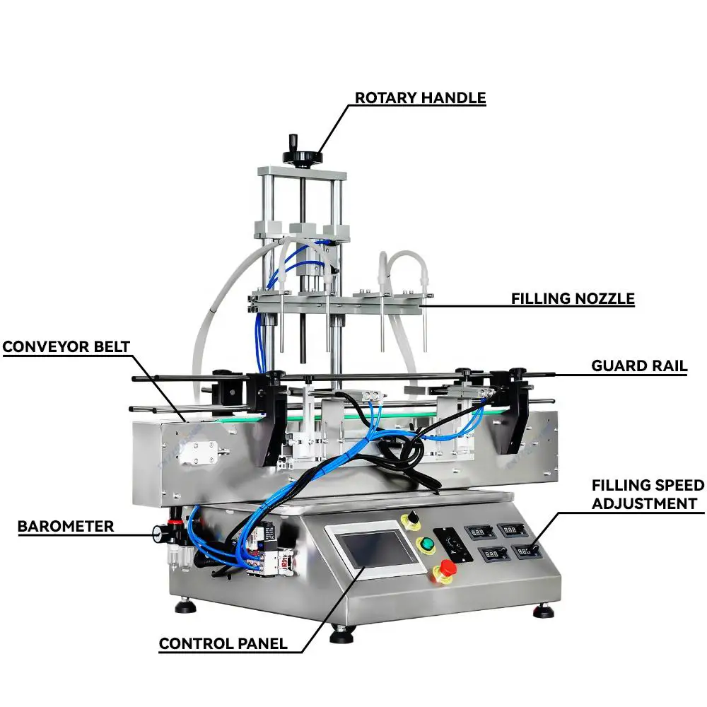 Commercial simple small automatic desktop quantitative liquid paste filling machine 3 No hopper