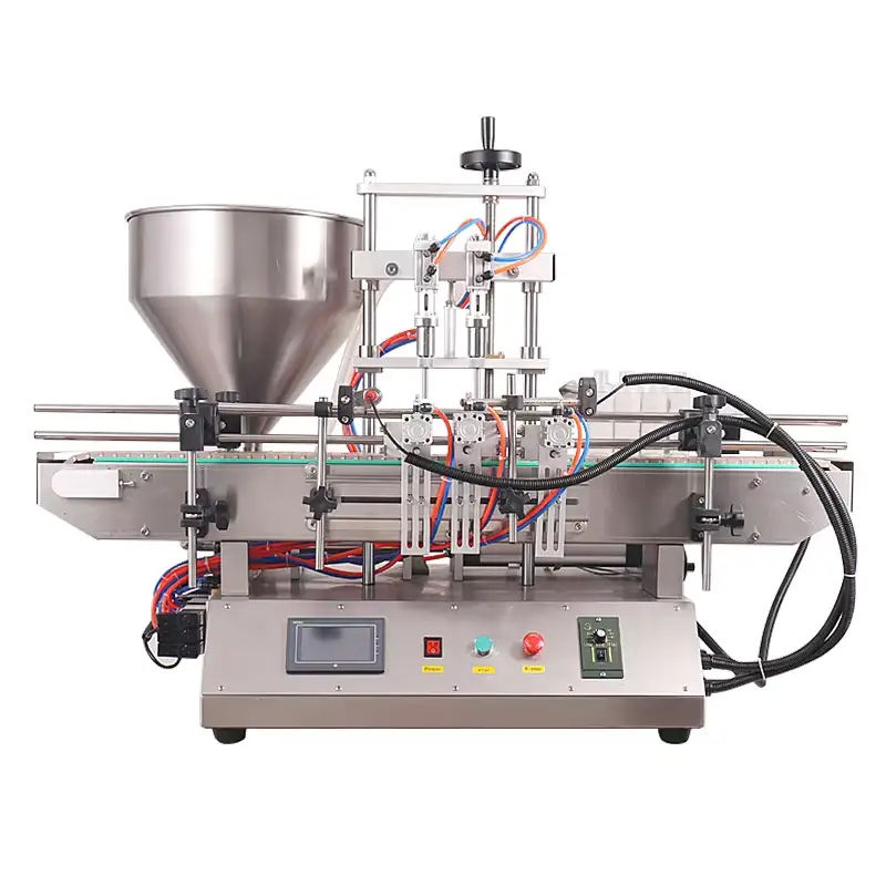 Dual-head Commercial simple small automatic desktop quantitative liquid paste filling machine 6 With hopper