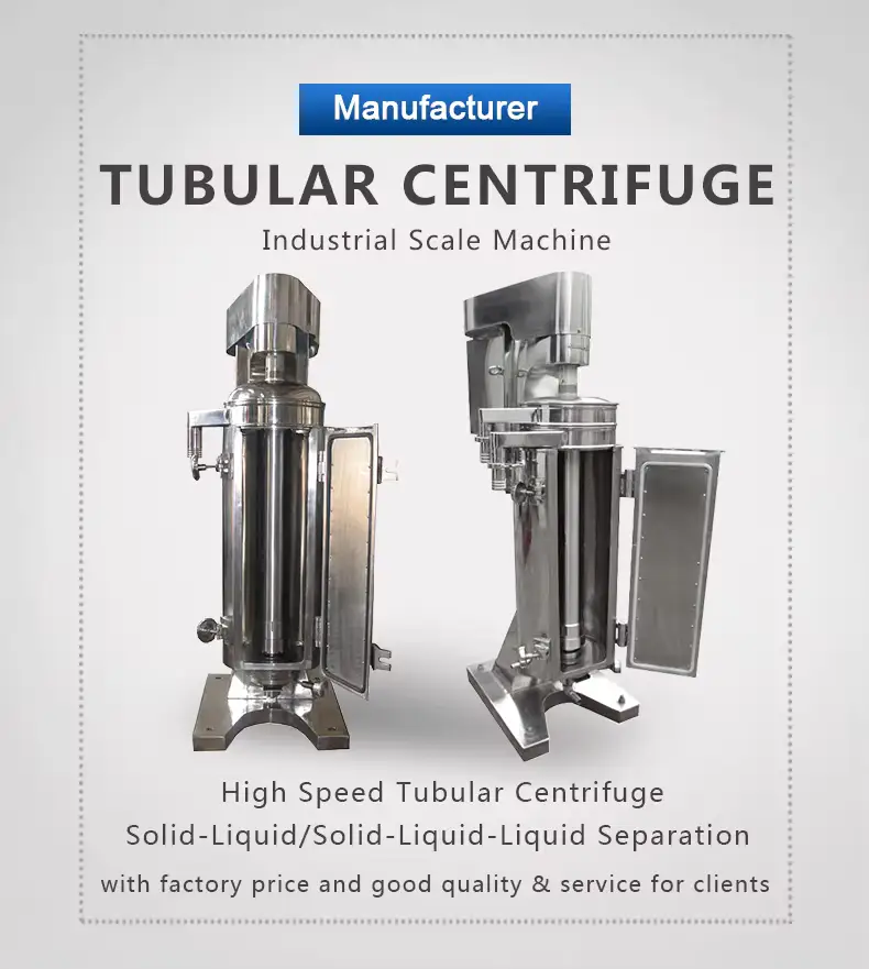Fully automatic three-phase tubular separator food grade oil-water separator Details 7