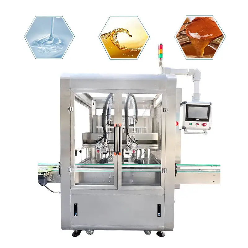 Photoelectric detection piston filling equipment with 2 filling heads automatically tracking filling machine 2