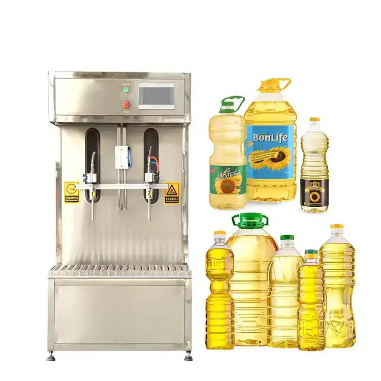 Semi-automatic 2-head gear pump PLC flow meter piston filling machine 2