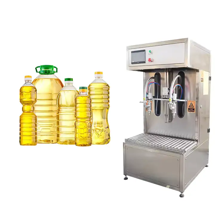 Semi-automatic 2-head gear pump PLC flow meter piston filling machine 4