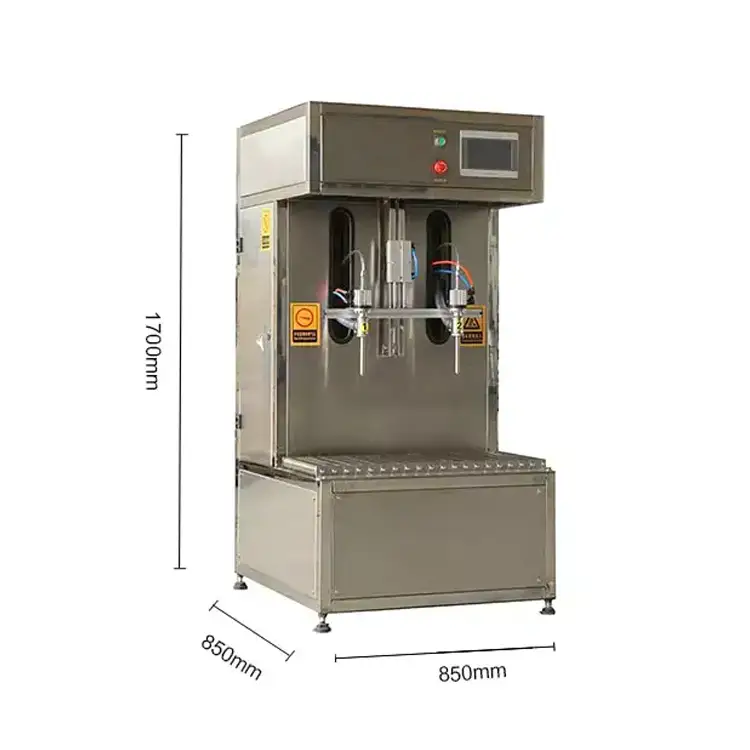 Semi-automatic 2-head gear pump PLC flow meter piston filling machine 5