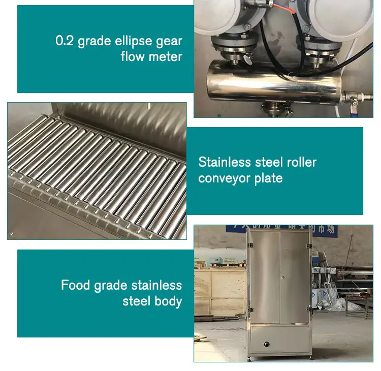 Semi-automatic 2-head gear pump PLC flow meter piston filling machine Details 3
