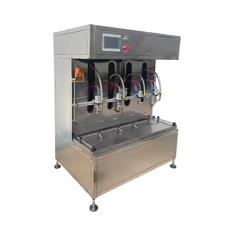 Semi-automatic 4-head gear pump PLC flow meter piston filling machine (5)