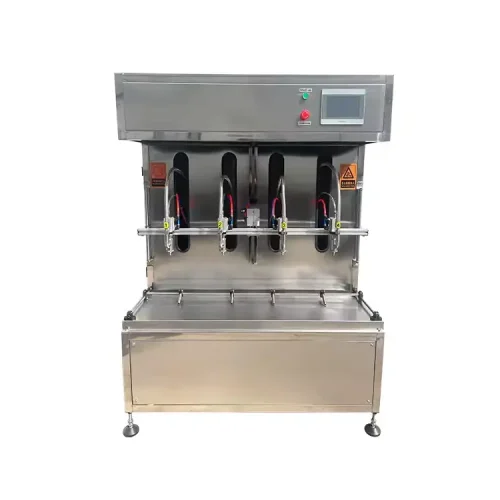 Semi-automatic 4-head gear pump PLC flow meter piston filling machine (6)