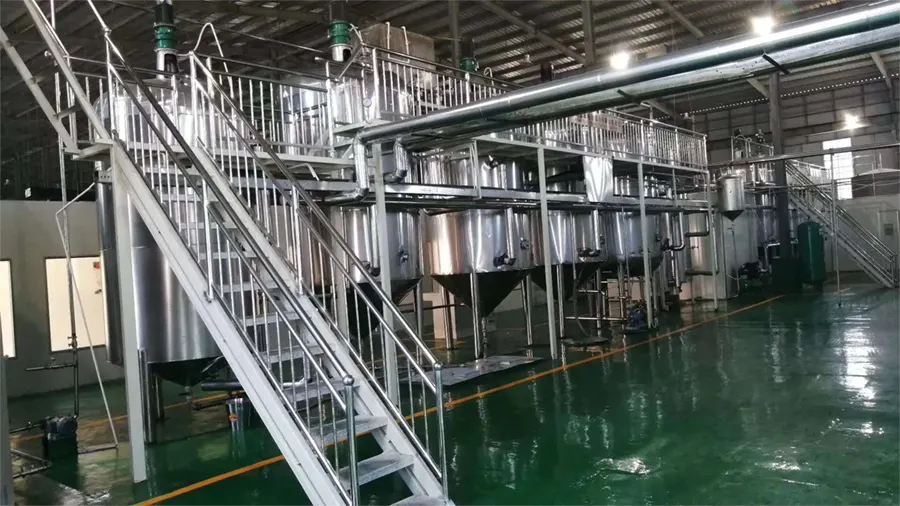 The refining stage in animal fat extraction