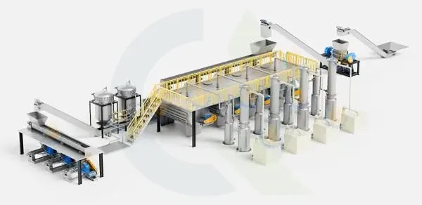 3D diagram of animal fat oil rendering equipment